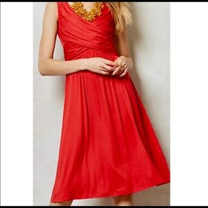 END OF SUMMER SALE!! Anthro Red Coral draped dress